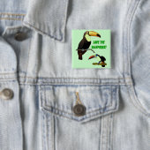 Tropische toucan vierkante button 5,1 cm (In situ)