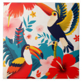 Tropische Toucan vogelkunst tegel Tegeltje (Voorkant)