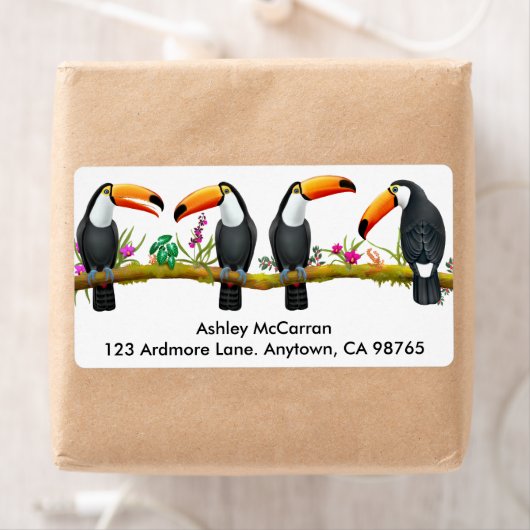 Tropische Toucan-vogellabels Etiket (Insitu)