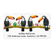 Tropische Toucan-vogellabels Etiket (Voorkant)