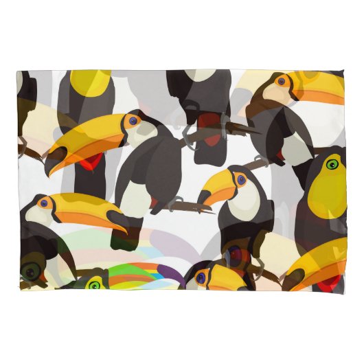 Tropische Toucan Vogels Patroon Kussensloop (Voorkant)