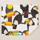 Tropische Toucan Vogels  Patroon Sherpa Deken (Voorkant (horizontaal))