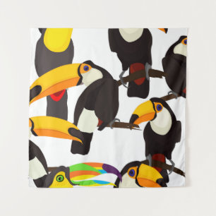 Tropische Toucan Vogels Patroon Wandkleed