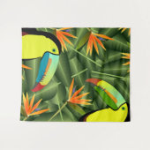 Tropische Toucans & Birds of Paradise Flowers Wandkleed (Voorkant (horizontaal))