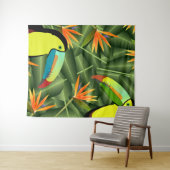 Tropische Toucans & Birds of Paradise Flowers Wandkleed (In Situ (horizontaal))