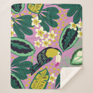 Tropische Toucans: bloemenpatroon Sherpa Deken