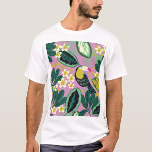 Tropische Toucans: bloemenpatroon T-shirt