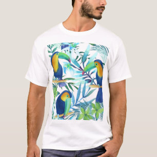 Tropische Toucans: exotisch bloemenpatroon. T-shirt