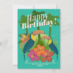 Tropische Toucans Happy Birthday Wenskaart Bedankkaart