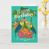 Tropische Toucans Happy Birthday Wenskaart