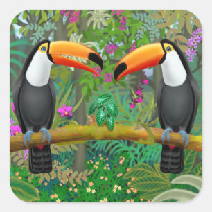 Tropische Toucans in Oerwouden Stickers