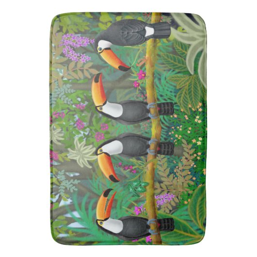 Tropische toucans vogels Bath Mat (Voorkant Verticaal)