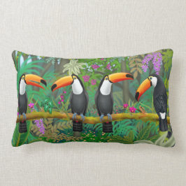 Tropische toucans vogels, springplank kussen