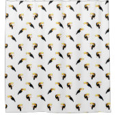 Tropische Toucans zwarte en witte vogels gevild Douchegordijn (Voorkant)