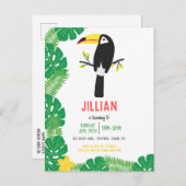 Tropische ToucanTutti Frutti Fruit Verjaardagsfees Uitnodiging Briefkaart (Voorkant / Achterkant)