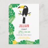 Tropische ToucanTutti Frutti Fruit Verjaardagsfees Uitnodiging Briefkaart (Voorkant)