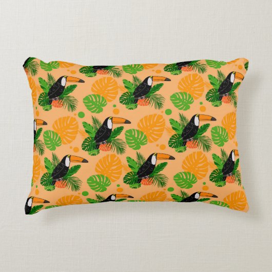 Tropische touccan Bird Seamless Pattern Accent Kussen (Voorkant)