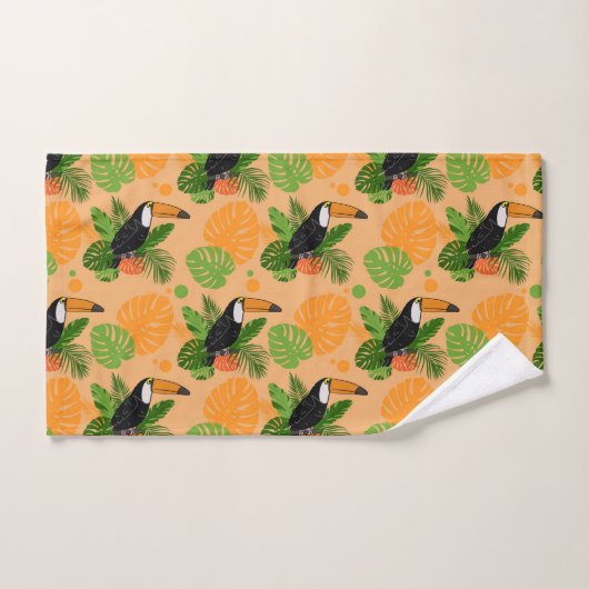 Tropische touccan Bird Seamless Pattern Bad Handdoek (Handdoek)