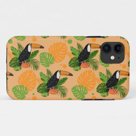 Tropische touccan Bird Seamless Pattern Case-Mate iPhone Case (Achterkant (horizontaal))