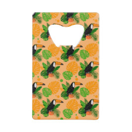 Tropische touccan Bird Seamless Pattern Creditkaart Flessenopener