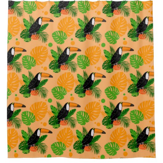 Tropische touccan Bird Seamless Pattern Douchegordijn (Voorkant)