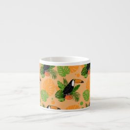 Tropische touccan Bird Seamless Pattern Espresso Kop