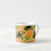 Tropische touccan Bird Seamless Pattern Espresso Kop (Voorkant rechts)
