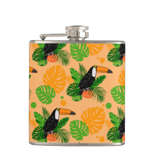 Tropische touccan Bird Seamless Pattern Heupfles