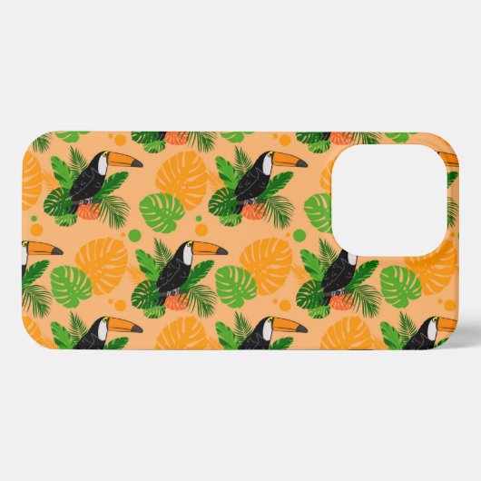 Tropische touccan Bird Seamless Pattern iPhone Hoesje (Achterkant horizontaal)