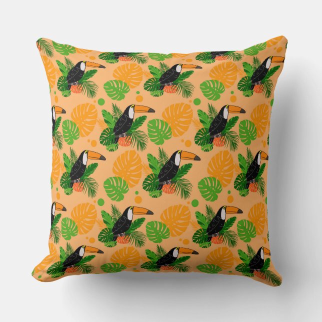 Tropische touccan Bird Seamless Pattern Kussen (Voorkant)