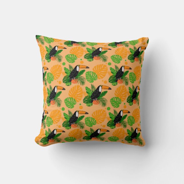 Tropische touccan Bird Seamless Pattern Kussen (Voorkant)