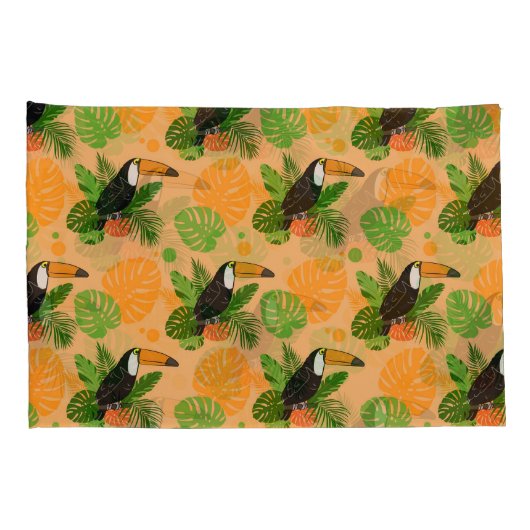 Tropische touccan Bird Seamless Pattern Kussensloop (Achterkant-Rechts)