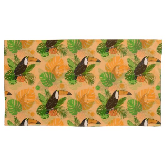 Tropische touccan Bird Seamless Pattern Kussensloop (Voorkant-Links)