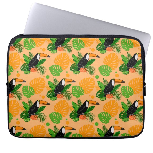 Tropische touccan Bird Seamless Pattern Laptop Sleeve (Voorkant)