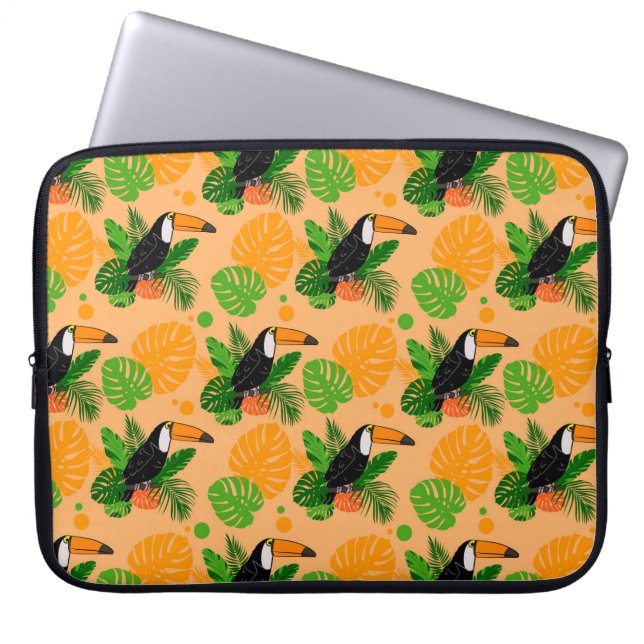 Tropische touccan Bird Seamless Pattern Laptop Sleeve (Voorkant)