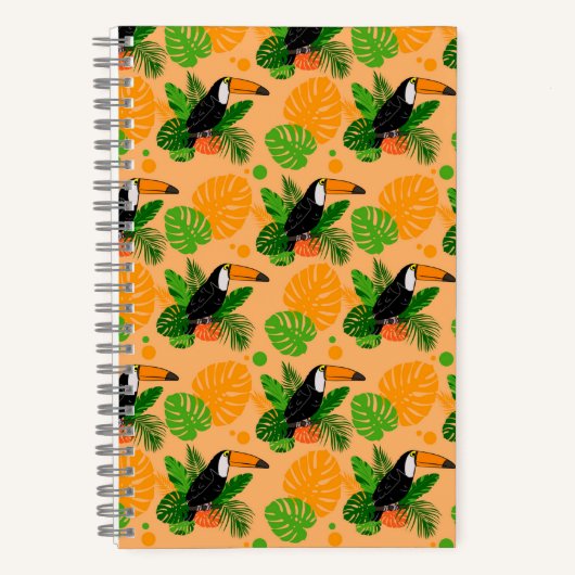 Tropische touccan Bird Seamless Pattern Notitieboek (Voorkant)
