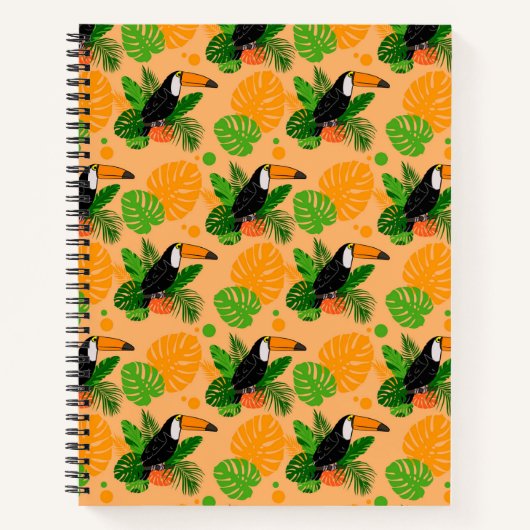 Tropische touccan Bird Seamless Pattern Notitieboek (Voorkant)