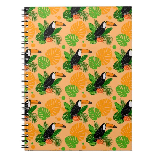 Tropische touccan Bird Seamless Pattern Notitieboek (Voorkant)