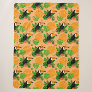 Tropische touccan Bird Seamless Pattern Sherpa Deken