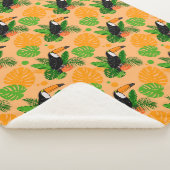 Tropische touccan Bird Seamless Pattern Sherpa Deken (3/4)