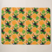 Tropische touccan Bird Seamless Pattern Sherpa Deken (Voorkant (horizontaal))