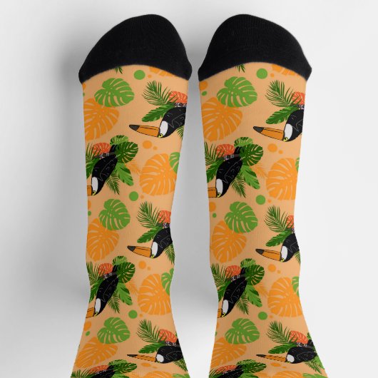Tropische touccan Bird Seamless Pattern Sokken (Top)