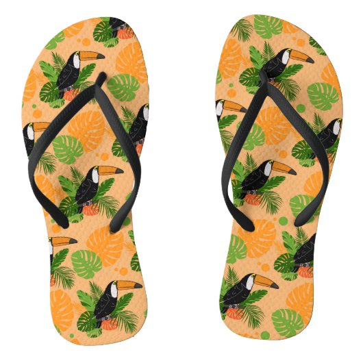 Tropische touccan Bird Seamless Pattern Teenslippers (Voetbed)
