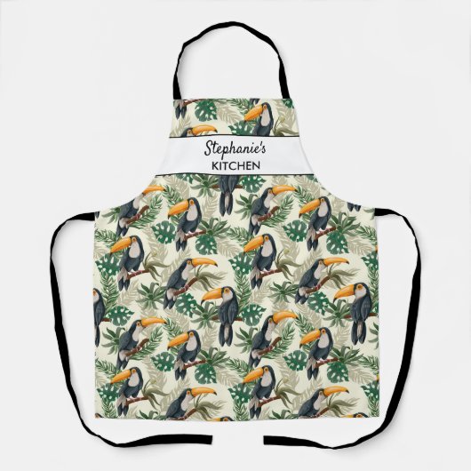 Tropische touchpadpalm verlaat de aangepaste tekst schort (Voorkant)