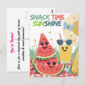 Tropische Treats Feest Uitnodiging – Zoete Zomer B (Voorkant / Achterkant)