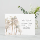 Tropische Trees Typografie sparen de Datum Save The Date (Staand voorkant)