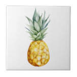 Tropische trendy Waterverf ananas Tegeltje<br><div class="desc">Dit ontwerp werd gecreeerd door digitale kunst. Het kan worden gepersonaliseerd door de aanpassingsknoop te klikken en de kleur te veranderen, een naam, initialen of uw favoriete woorden toe te voegen. Verkies aanpassen om de achtergrondkleur te veranderen contacteer me in colorflowcreations@gmail.com als u met om dit ontwerp op een ander...</div>