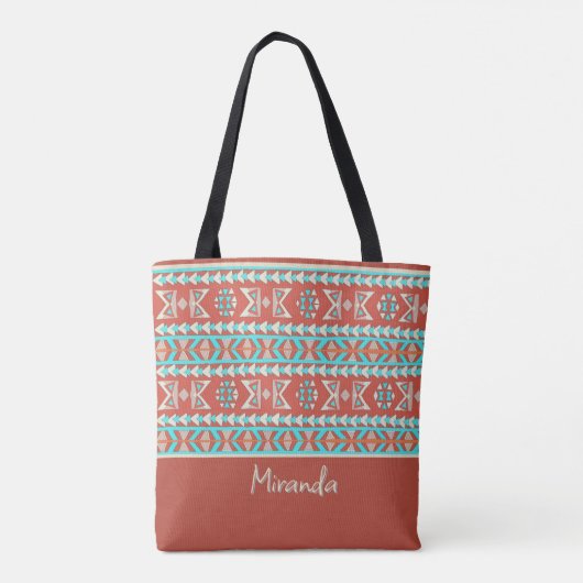 Tropische Tribal Summer Canvas tas (Achterkant)