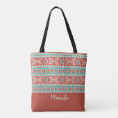 Tropische Tribale Zomer Tote Tas (Achterkant)