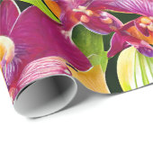 Tropische trilkleurstoffen Floral Cadeaupapier (Rol Hoek)